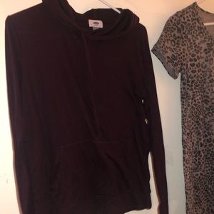 Maroon soft hoodie old navy